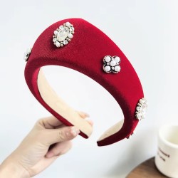 Velvet Pearl Kokoshnik Crown Headband | Statement Hair Accessory