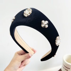 Velvet Pearl Kokoshnik Crown Headband | Statement Hair Accessory