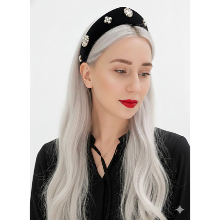 Crown Headband: Velvet & Pearl Kokoshnik Style