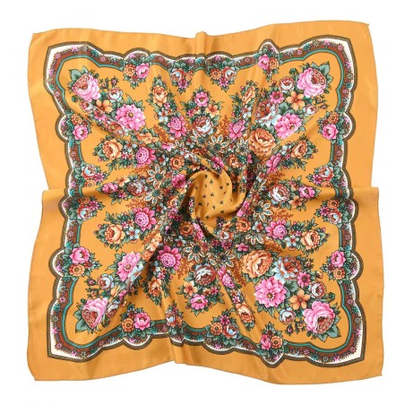 copie de Russian Ethnic Digital Printing Flower Square Scarf 70*70 cm