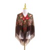 Russian Ethnic Retro Shawl 110*110 cm Brown