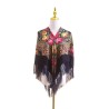 Russian Ethnic Retro Shawl 110*110 cm Navy blue