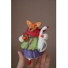 Foxie with a Goose Hand made Cotton Toy