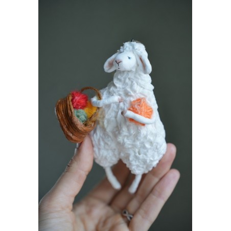 Cute Sheep with Yarn Hand made Cotton Toy