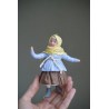 Village Girl on Ice Skates Hand made Cotton Toy