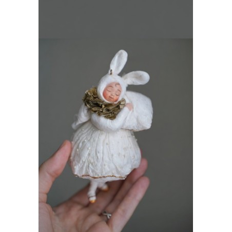 Sleepy Bunny Sonya in a Dress Hand made Cotton Toy