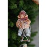 Retro Boy on a Sled Hand made Cotton Toy