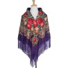 National Style Cotton Printed Russian Shawl 130*130 cm Noble purple