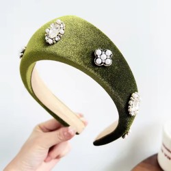 Crown Headband: Velvet & Pearl Kokoshnik Style
