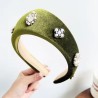 Crown Headband: Velvet & Pearl Kokoshnik Style